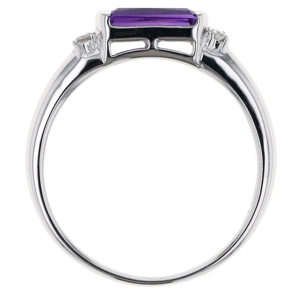 K18WG ホワイトゴールド リング アメジスト 0.64ct ダイヤモンド 0.05ct スクエア レクタングル 11号 指輪【新品仕上済】【zz】【中古】_5