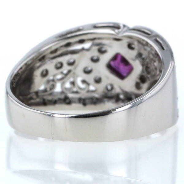 プラチナpt900リング　ルビー0.26 ダイヤ0.17ct　15号 2.8 g ルビー 0.85ct ダイヤモンド 0.46ct プラチナ Pt900 リング 指輪