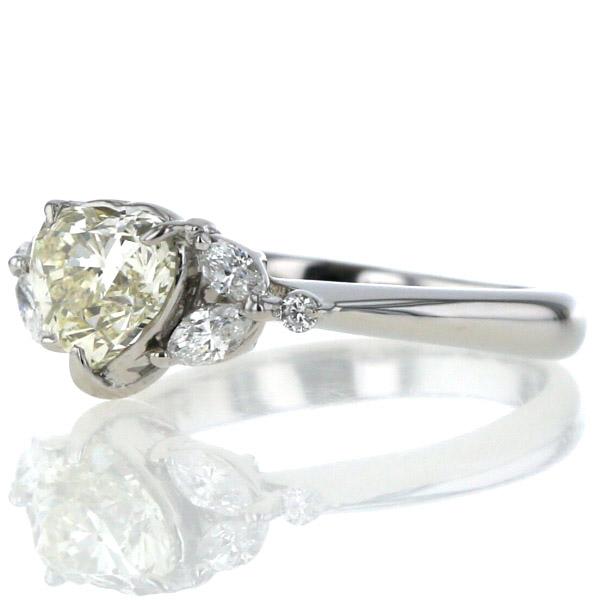 Pt900 プラチナ リング ダイヤモンド 1.124ct/0.24ct ハートシェイプ 