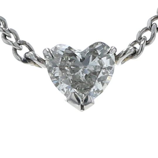 Pt850 プラチナ ネックレス ダイヤモンド 0.25ct ハートシェイプ 両引きチェーン 39cm 【新品仕上済】【zz】【中古】