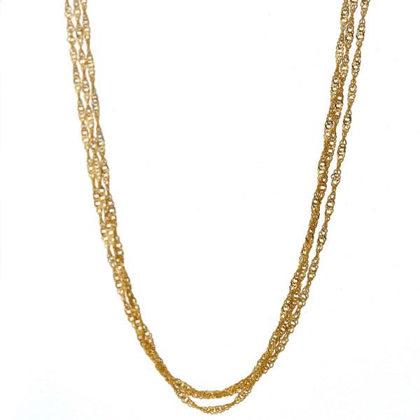 K24YG 999 イエローゴールド 純金 ネックレス 3連 シンプル デザイン  
