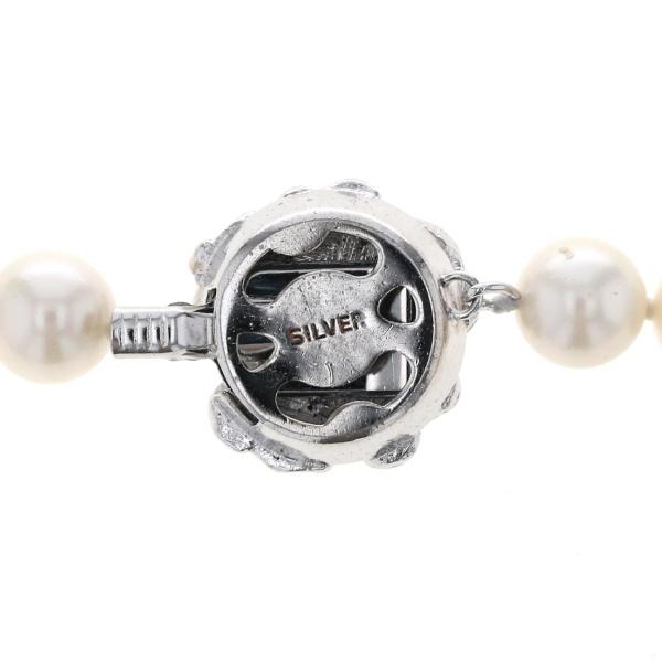 SILVER シルバー ネックレス パール 真珠 7.4mm 一連 フォーマル 冠婚葬祭 シンプル 43cm【新品仕上済】【zz】【中古】_4