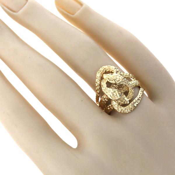 K18YG イエローゴールド リング ダイヤモンド 0.02ct 蛇 スネーク  