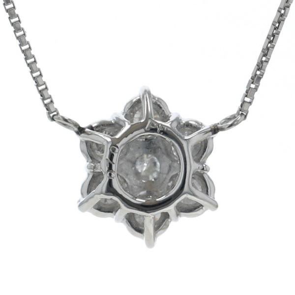 Pt850 プラチナ ネックレス ダイヤモンド 0.70ct フラワー 花 デイジー 両引きチェーン 41cm【新品仕上済】【zz】【中古】_2