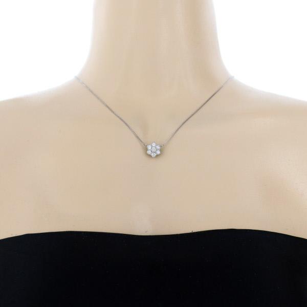 Pt850 プラチナ ネックレス ダイヤモンド 0.70ct フラワー 花 デイジー 両引きチェーン 41cm【新品仕上済】【zz】【中古】_4