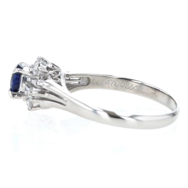 Pt900 プラチナ リング サファイア0.47ct ダイヤモンド0.24ct