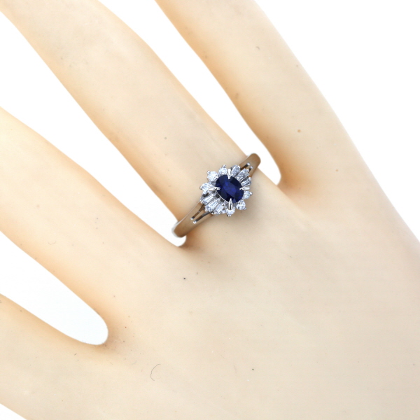 Pt900　高品質サファイアリング　S0.45ct　サイズ8号　プラチナ Pt900 高品質サファイアリング S0.45ct サイズ8号 プラチナ