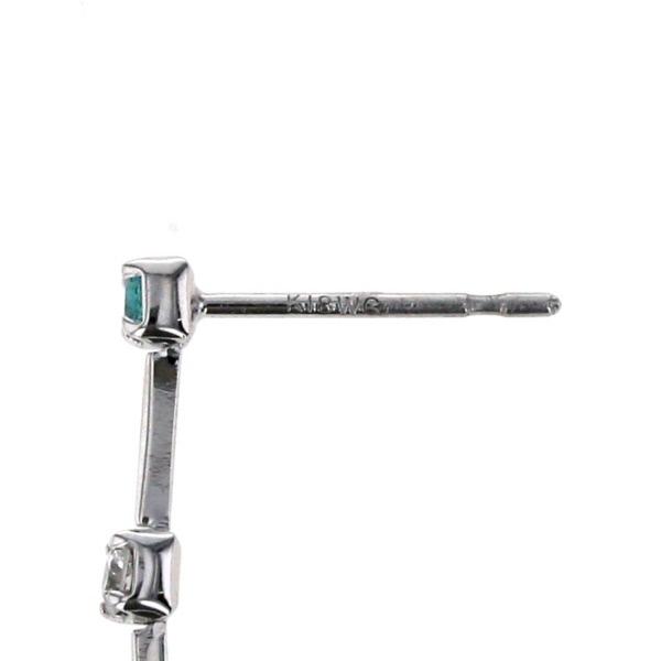 Pt900 K18WG ピアス ダイヤモンド0.08ct ブルートパーズ0.12ct