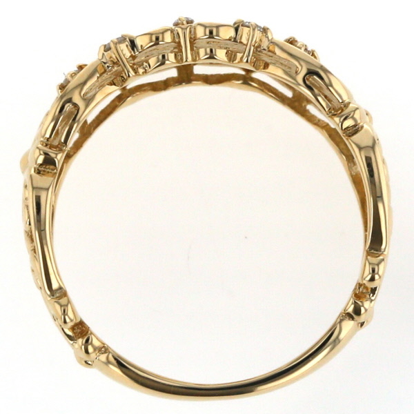 K18YGダイヤ0.10ct 透かしレース指輪11号新品仕上済 地金リング K18YGダイヤ0.10ct 透かしレース指輪11号新品仕上済 地金リング