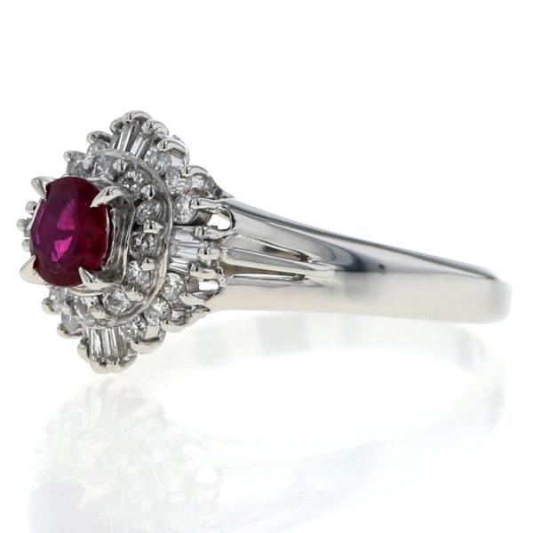 Pt900 プラチナ リング ルビー 0.33ct ダイヤモンド 0.27ct オーバル 