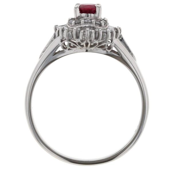 Pt900 プラチナ リング ルビー 0.33ct ダイヤモンド 0.27ct オーバル 