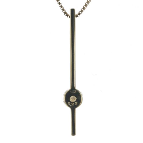 K18YG イエローゴールド ネックレス ダイヤモンド 0.20ct 1石 バー チェーン 39.5cm 【新品仕上済】【zz】【中古】_2