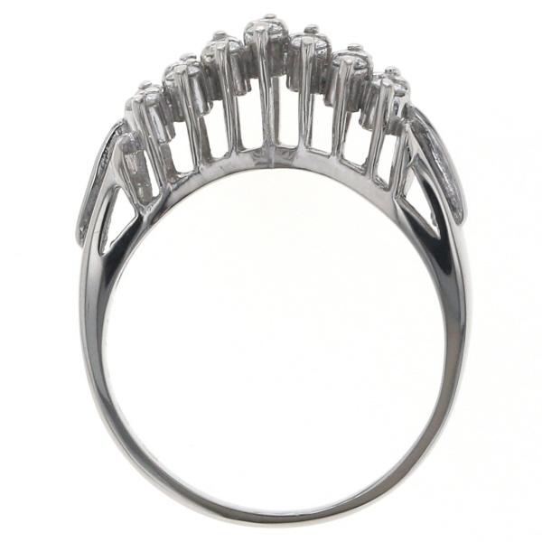 Pt900 プラチナ リング ダイヤモンド 0.23ct 14粒 V字 二列 ラウンド デザイン 指輪 6.5号【新品仕上済】【zz】【中古】_5