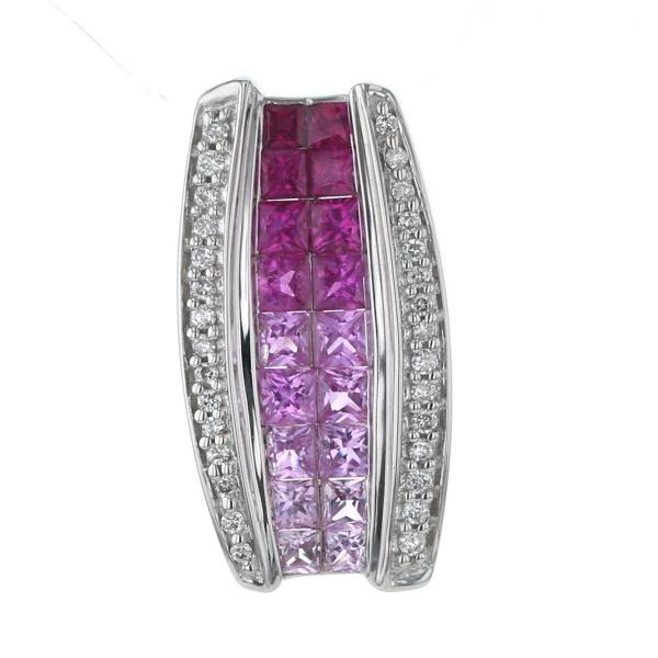 K18WG ホワイトゴールド ネックレストップ ルビー 0.60ct ダイヤ 0.20 