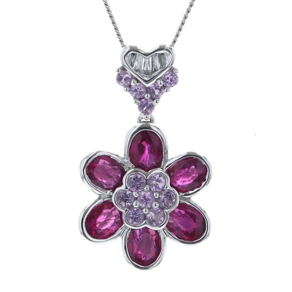 笠原真寿美 18Kピンクゴールド ピンクサファイアハートペンダント