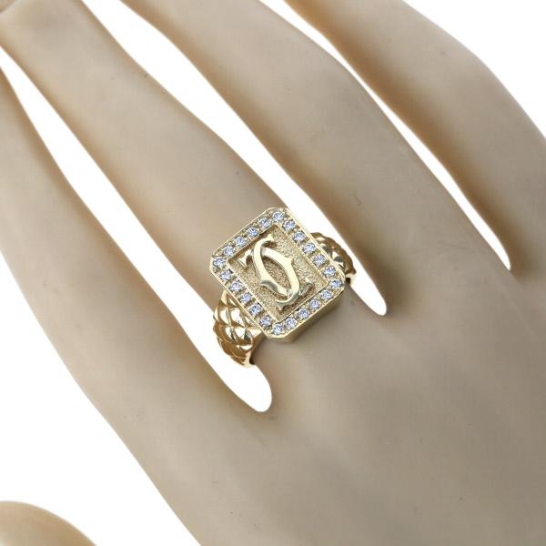 K14YG 585 イエローゴールド リング キュービックジルコニア CCロゴ  