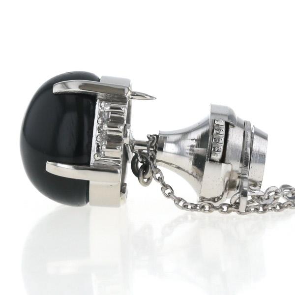 値下げ Pt900 プラチナ 真鍮 ネクタイピン タイタック トルマリンキャッツアイ10.07ct ダイヤモンド0.15ct 鑑別書【新品仕上済】【zz】【中古】_3