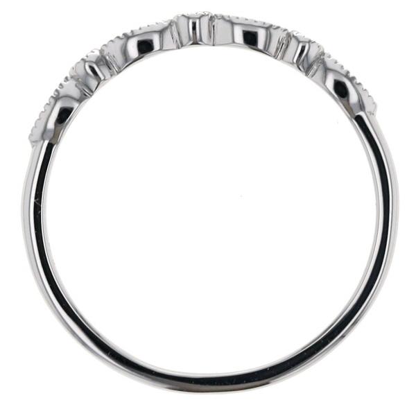 Pt950 プラチナ リング ダイヤモンド 0.03ct 3石 ミルグレイン リーフレース ストレート 指輪 12.5号 【新品仕上済】【el】【中古】_5