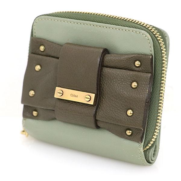 クロエ Chloe モスグリーン ダークブラウン レザー リボン 二つ折り財布 コンパクト ブランドアイテム 小物 レディース Kk 中古 の通販はau Pay マーケット Everydaygoldrush