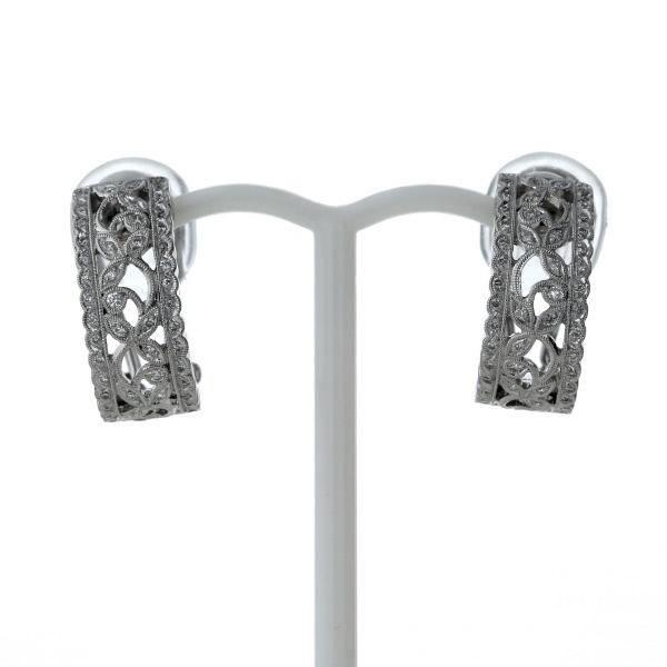 CB K18WG ホワイトゴールド イヤリング クリップ ダイヤモンド 0.14ct  