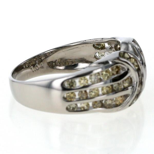 Pt900 プラチナ リング イエローダイヤモンド 1.04ct クロス Pt900 プラチナ リング イエローダイヤモンド 1.04ct クロス