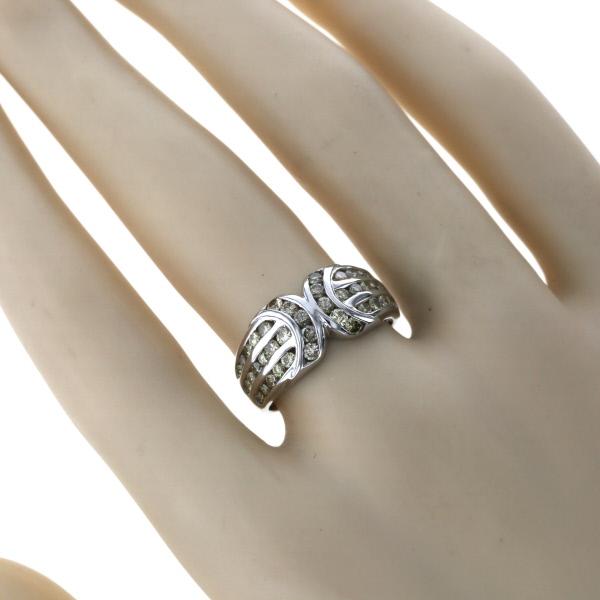Pt900 プラチナ リング イエローダイヤモンド 1.04ct クロス Pt900 プラチナ リング イエローダイヤモンド 1.04ct クロス