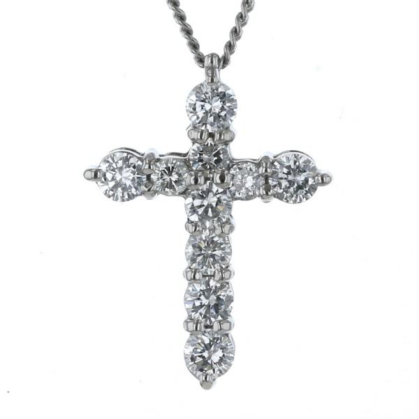 Pt950 Pt850 プラチナ ネックレス ダイヤモンド1.00ct 十字架 クロス  