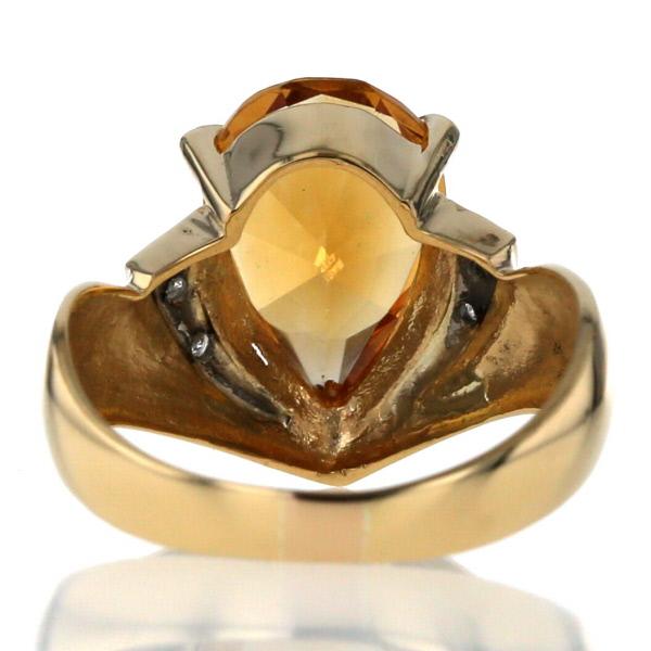 K18YG シトリン ペアシェイプ リング 【楽天市場】大人気 K18YG