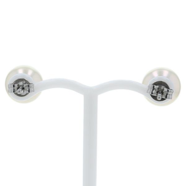 Pt900 プラチナ ピアス パール 真珠 8.6mm 一粒 ラウンド 冠婚葬祭 フォーマル シンプル【新品仕上済】【zz】【中古】_3