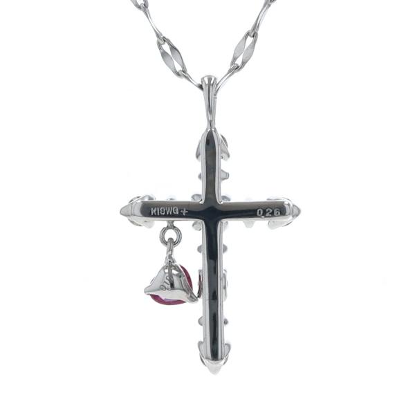 K18WG ホワイトゴールド ネックレス ダイヤモンド 0.26ct ルビー K18WG ホワイトゴールド ネックレス ダイヤモンド 0.26ct ルビー