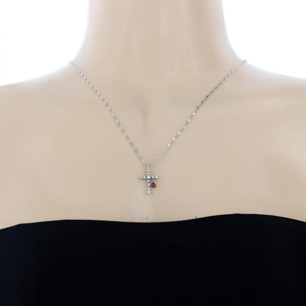 K18WG ホワイトゴールド ネックレス ダイヤモンド 0.26ct ルビー K18WG ホワイトゴールド ネックレス ダイヤモンド 0.26ct ルビー