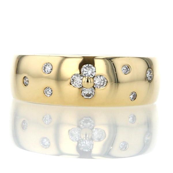 13号 花モチーフ リング 指輪 13号 フラワー K18YG イエローゴールド