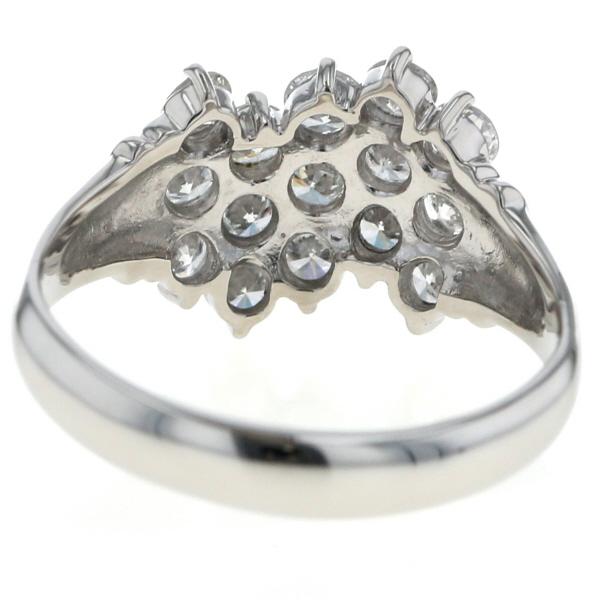 Pt850 プラチナ リング ダイヤモンド 1.56ct 15粒 パヴェ ジグザグ