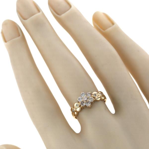 K18 フラワーモチーフリング 高品質