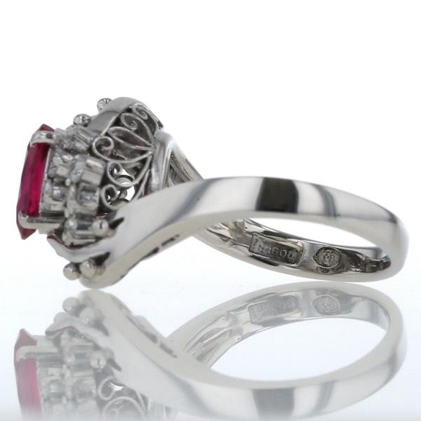 Pt900 プラチナ リング ルビー 0.92ct ダイヤモンド 0.45ct 抱き合せ 