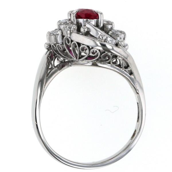 Pt900 プラチナ リング ルビー 0.92ct ダイヤモンド 0.45ct 抱き合せ 