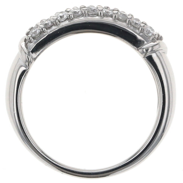 Pt900 プラチナ リング ダイヤモンド 0.30ct 2列 1/3ハーフエタニティ パヴェ 指輪 5号【新品仕上済】【zz】【中古】_5