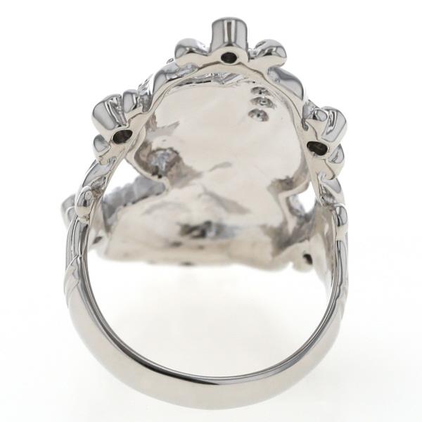 Pt900 プラチナ リング ダイヤ 0.19ct オーバル つや消し 女性 横顔 人物 カメオモチーフ 指輪 14号【新品仕上済】【zz】【中古】_3