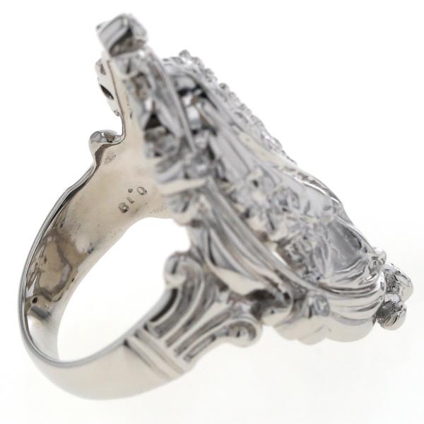 Pt900 プラチナ リング ダイヤ 0.19ct オーバル つや消し 女性 横顔 人物 カメオモチーフ 指輪 14号【新品仕上済】【zz】【中古】_4