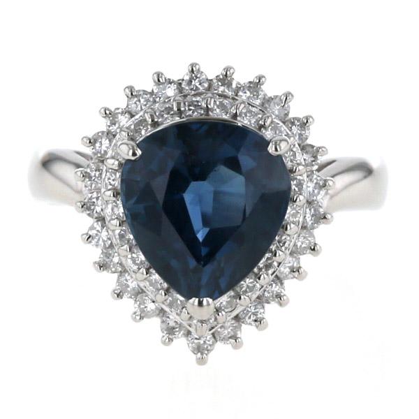 Pt900 プラチナ リング 非加熱サファイア3.623ct ダイヤモンド Pt900 プラチナ リング 非加熱サファイア3.623ct ダイヤモンド