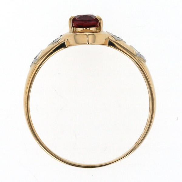中古 K18yg/Pt900 ガーネット/ダイヤモンド リング 中古 K18yg/Pt900 ガーネット/ダイヤモンド リング
