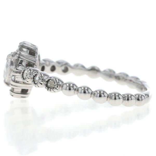 K18WG ホワイトゴールド リング ダイヤモンド 0.10ct/0.17ct ローズカット 雫 取り巻き 指輪 10.5号【新品仕上済】【zz】【中古】_2