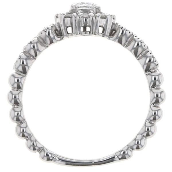K18WG ホワイトゴールド リング ダイヤモンド 0.10ct/0.17ct ローズカット 雫 取り巻き 指輪 10.5号【新品仕上済】【zz】【中古】_6