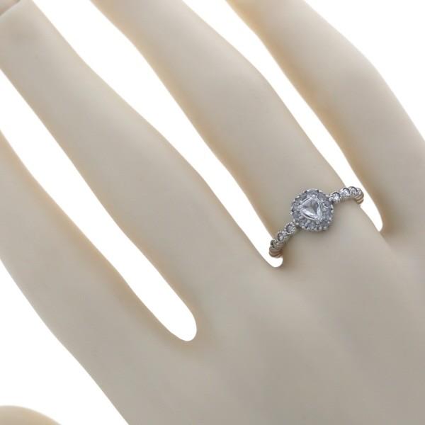 K18WG ホワイトゴールド リング ダイヤモンド 0.10ct/0.17ct ローズカット 雫 取り巻き 指輪 10.5号【新品仕上済】【zz】【中古】_7