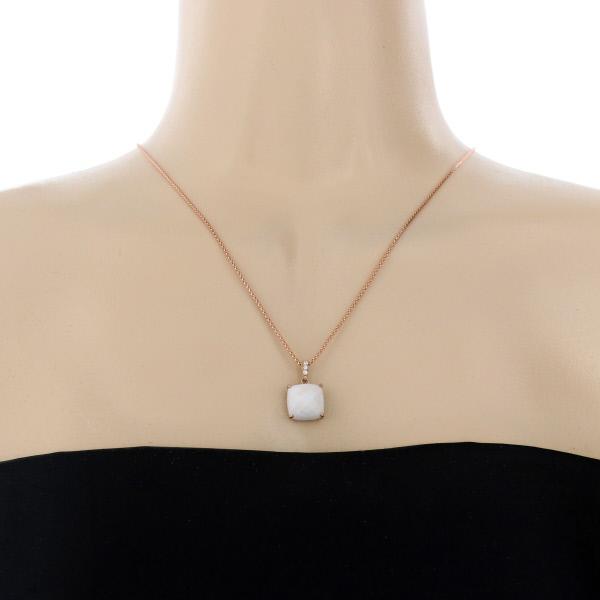 K18PG ピンクゴールド ネックレス カルセドニー 7.77ct ダイヤモンド 