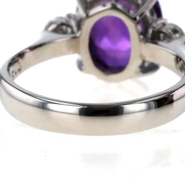 伊勢丹 Pt900 プラチナ リング アメジスト 2.82ct ダイヤモンド 0.15ct 