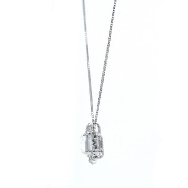 K18WG ホワイトゴールド ネックレス ダイヤモンド 0.13ct ブルームーンストーン 0.90ct サークル 45cm【新品仕上済】【zz】【中古】_1