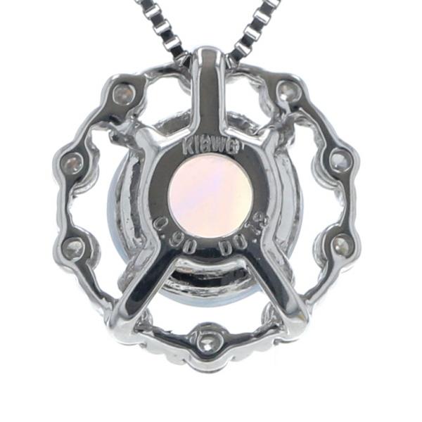K18WG ホワイトゴールド ネックレス ダイヤモンド 0.13ct ブルームーンストーン 0.90ct サークル 45cm【新品仕上済】【zz】【中古】_2