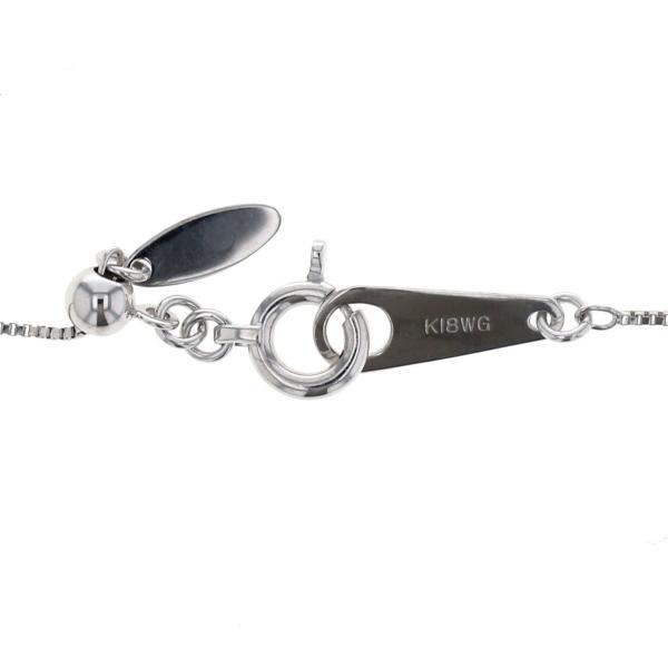 K18WG ホワイトゴールド ネックレス ダイヤモンド 0.13ct ブルームーンストーン 0.90ct サークル 45cm【新品仕上済】【zz】【中古】_3