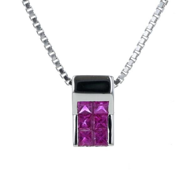 PWG9 K14WG パラホワイトゴールド ホワイトゴールド ネックレス ルビー